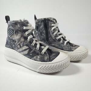 Justice Sport Denim Print Platform High Top Chunky Sneakers Grunge